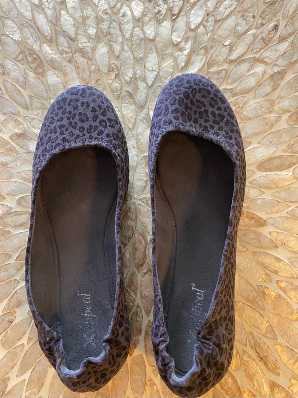 Xappeal Dark Gray Leopard Print Ballet Flats